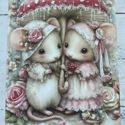 Carte postale couple de souris 